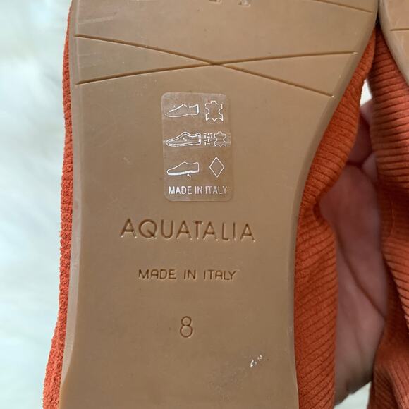 Aquatalia Orange Ballet Flats Cap Toe 8 - Picture 5 of 7